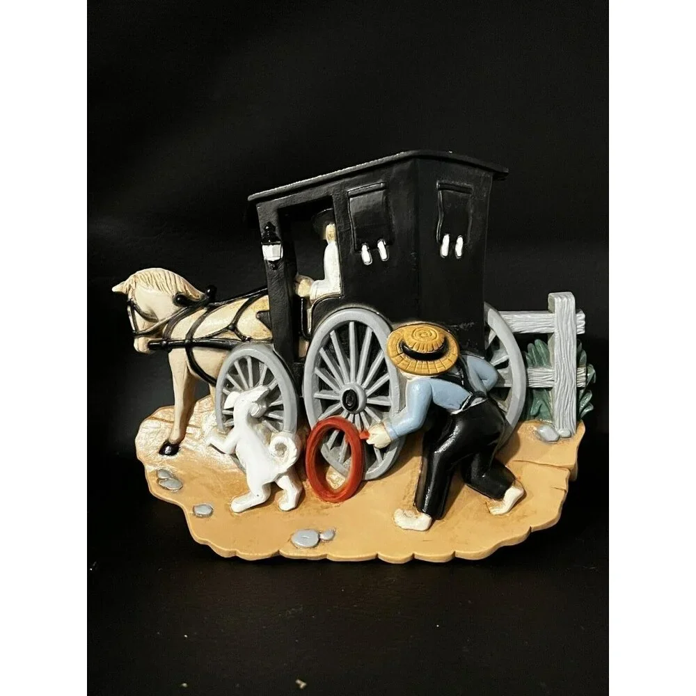 Vintage Burwood Products Wall Hanging Plaques Decor‎ Amish Set Of 2